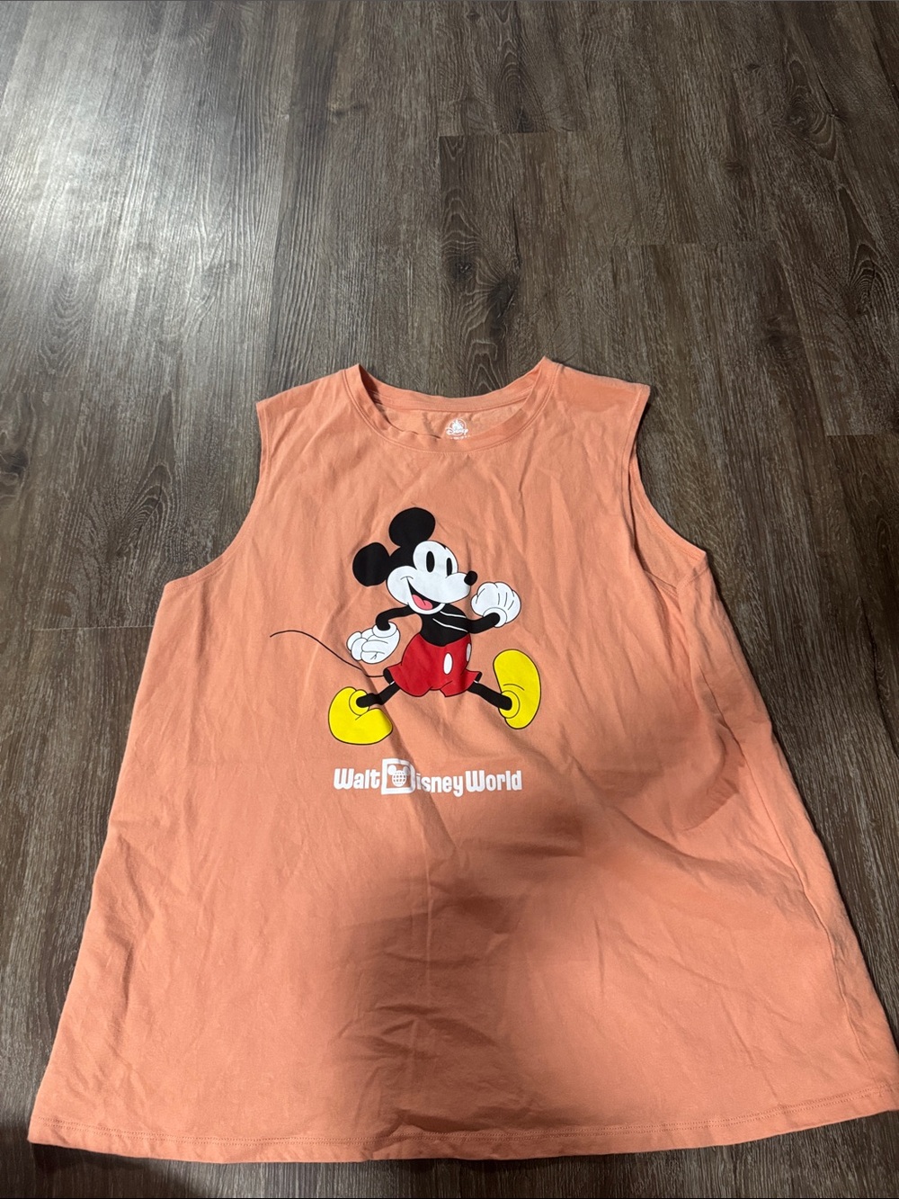 Disney Peach Tank Top with Mickey Mouse Graphic